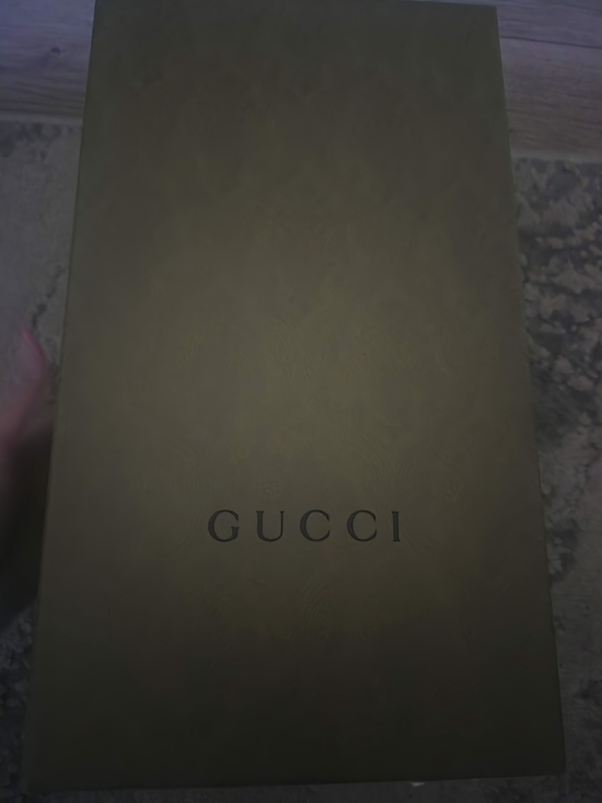 Gucci Brown-Beige Monogram Double Buckle Slide Sandals